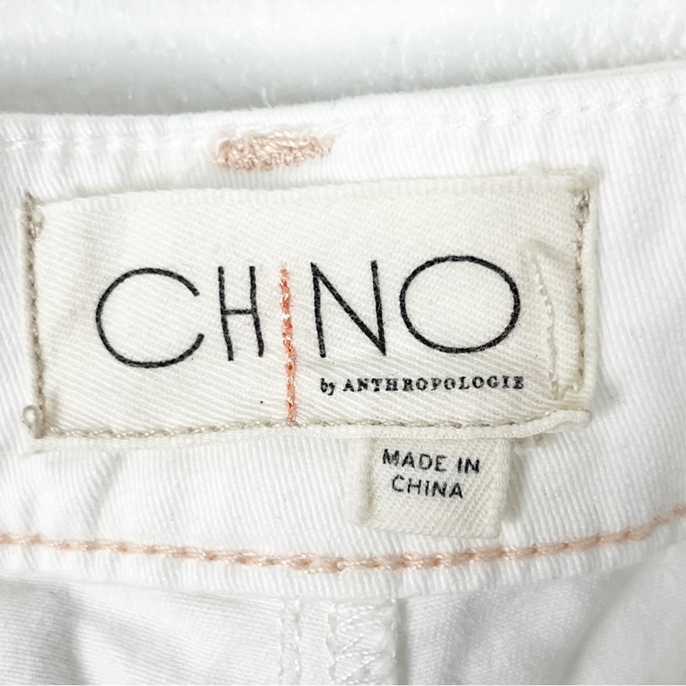 ANTHROPOLOGIE White Chino Relaxed Fit Pants 29 Preppy Neutral Beach Wedding - Picture 3 of 12